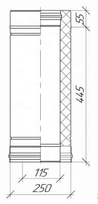 Сэндвич-труба К L-500 Grill'D AISI 430 0,8мм/ОС 0,5мм (D130/250) черный (порошковая краска) Сэндвич-труба К L-500 Grill'D AISI 430 0,8мм/ОС 0,5мм (D130/250) черный (порошковая краска)