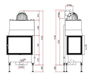 Каминная топка Schmid Ekko W R/L 6751