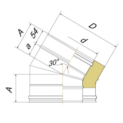Отвод Вулкан 30° V50R D200/300, нерж 321/304