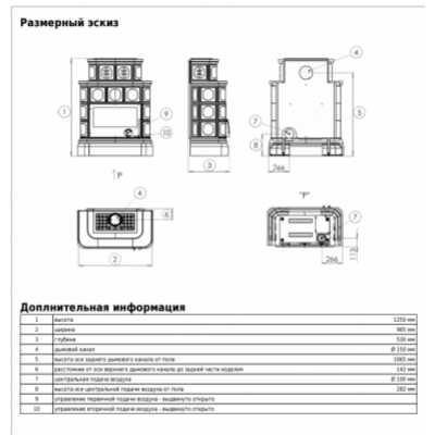 Печь-камин ABX KARELIE P OX, с кафельным цоколем (перламутр)