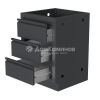 Тумба с тремя выдвижными ящиками и фальш-панелью 1000 Черная