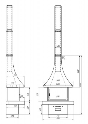 Стальной камин Fireline Onix