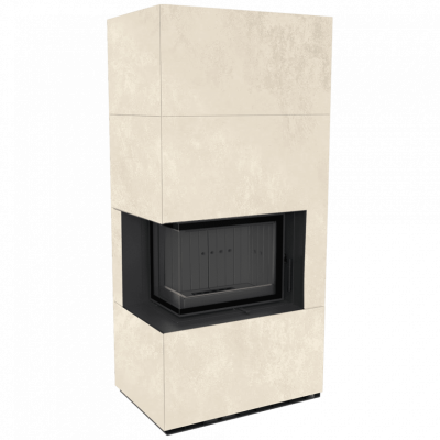 Каминокомплект Kratki PRO FLOKI BOX OXIDE BIANCO, угловое стекло слева Каминокомплект Kratki PRO FLOKI BOX OXIDE BIANCO, угловое стекло слева