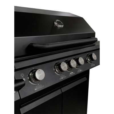 Газовый гриль B-Fire Bizon Premium 4 (2 столика + тележка 70 см.), черный Газовый гриль B-Fire Bizon Premium 4 (2 столика + тележка 70 см.), черный