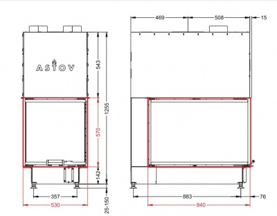 Каминная топка АСТОВ П3С 53(84)57 Каминная топка АСТОВ П3С 53(84)57