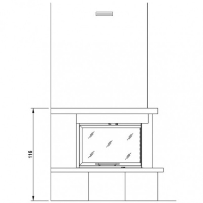 Каминная облицовка Palazzetti Montefeltro RH corner 78 Каминная облицовка Palazzetti Montefeltro RH corner 78