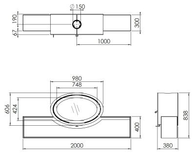 Камин Dik Geurts Oval Front Plateau