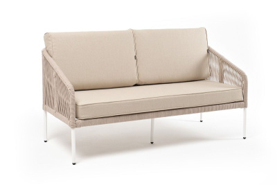 Диван 4SIS Канны 2-местный из роупа Цвет: Белый муар, бежевый Диван 4SIS Канны 2-местный из роупа Цвет: Белый муар, бежевый