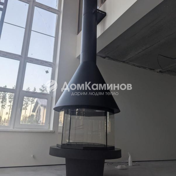 Островной камин Fireline Dome с безрамным остеклением