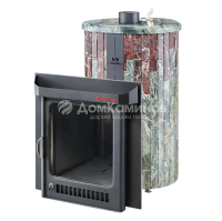 Дровяная печь Ферингер Малютка ПФ в облицовке Жадеит+Россо Леванте, до 18 м³ Дровяная печь Ферингер Малютка ПФ в облицовке Жадеит+Россо Леванте, до 18 м³