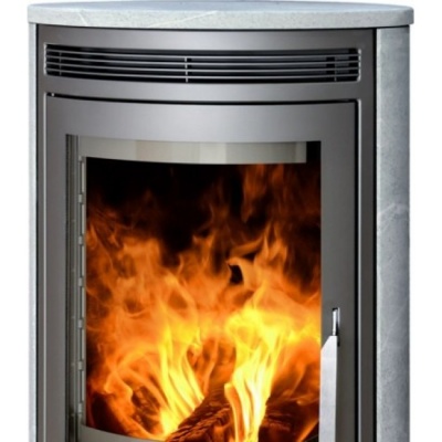 Печь-камин ABX Arktis 8 поворотный (черная сталь, бразильский песч.с верх. плитой)