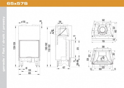 Каминная топка Austroflamm 65x57 S