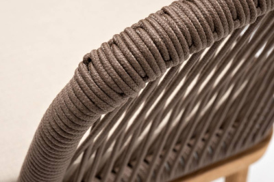 Стул из роупа 4SIS Марсель Основание дуб, роуп коричневый, ткань бежевая 052