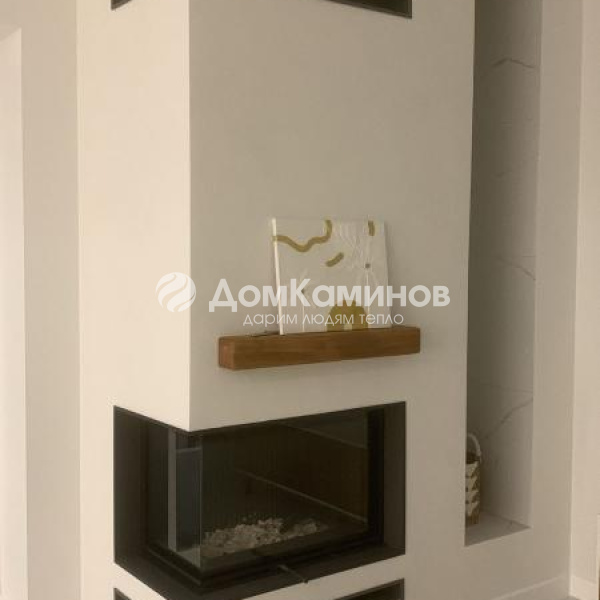 Угловой камин Астов п2с 8457 с дровницей