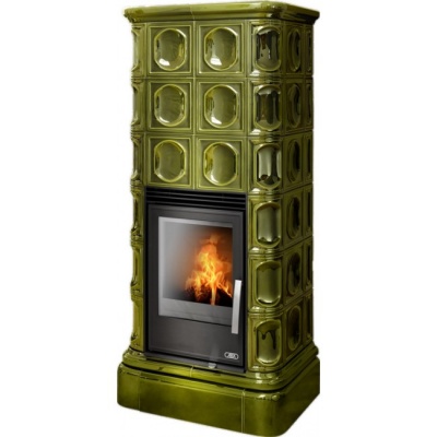 Печь-камин ABX KALEDONIE KPI, с теплообменником (зеленый)
