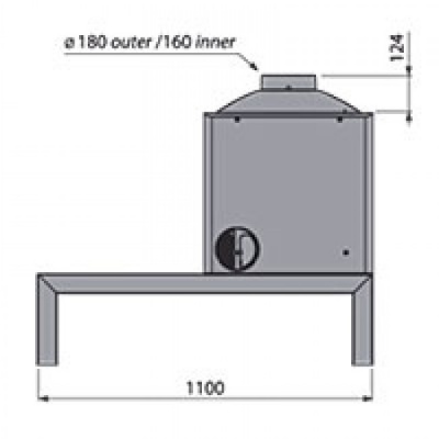 Отопительная печь Liseo Castiron LCI 5 GFLR Table, два боковых стекла
