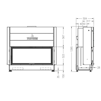 Каминная топка Spartherm Varia B120h 4S Каминная топка Spartherm Varia B120h 4S