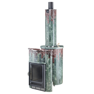 Дровяная печь Ферингер Макси ПФ в облицовке Змеевик+Россо Леванте, до 38 м³ Дровяная печь Ферингер Макси ПФ в облицовке Змеевик+Россо Леванте, до 38 м³