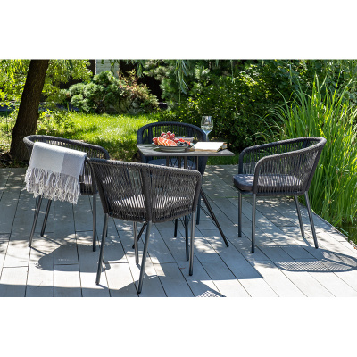 Обеденная группа 4SIS Конте-М с квадратным столом Цвет: серый гранит Обеденная группа 4SIS Конте-М с квадратным столом Цвет: серый гранит