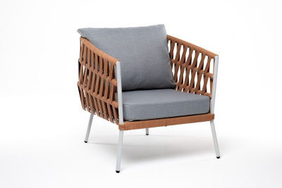 Кресло 4SIS Диего Цвет: светло-серый (RAL7035) шагрень, оранжевый меланж, светло-серый