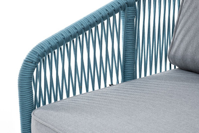 Диван 4SIS Канны 2-местный из роупа Цвет: светло-серый RAL7035 шагрень, бирюзовый, светло-серый