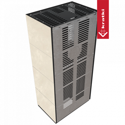 Каминокомплект Kratki PRO FLOKI BOX OXIDE BIANCO, угловое стекло слева Каминокомплект Kratki PRO FLOKI BOX OXIDE BIANCO, угловое стекло слева