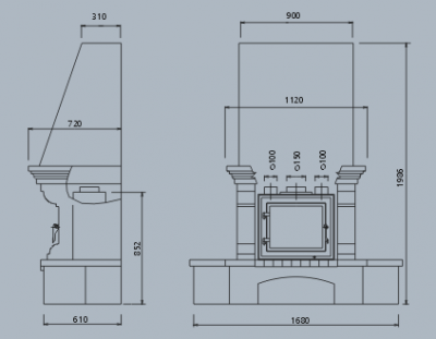 Камин ABX Oxford Klasik (угловой) Камин ABX Oxford Klasik (угловой)
