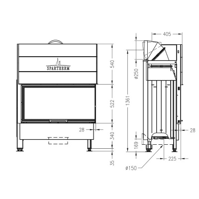 Каминная топка Spartherm Varia 2R 100h 4S Каминная топка Spartherm Varia 2R 100h 4S