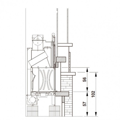 Каминная облицовка Palazzetti Gubbio sx, с духовкой