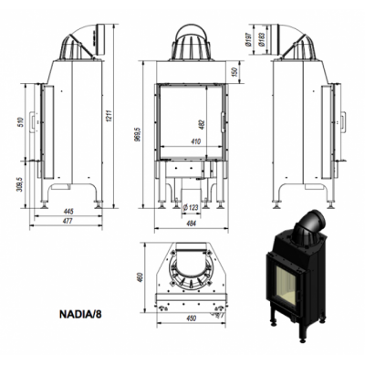 Каминная топка Kratki Nadia 8 Каминная топка Kratki Nadia 8