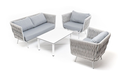 Лаунж-зона 4SIS Монако 4-местная со столом Канны молочный, светло-серый