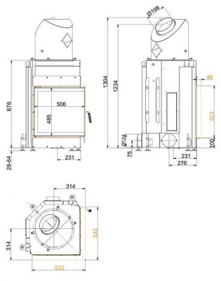 Каминная топка Brunner Eck-Kamine EК 51/52/52
