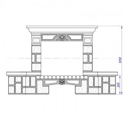 Каминная облицовка Supra-Russia BOLERO SR, с каменной балкой, универсальная Каминная облицовка Supra-Russia BOLERO SR, с каменной балкой, универсальная