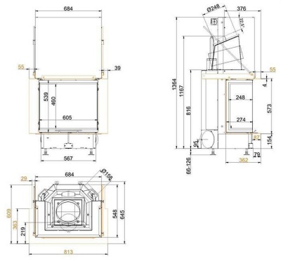 Каминная топка Brunner Panorama 57/25/60/25 Каминная топка Brunner Panorama 57/25/60/25