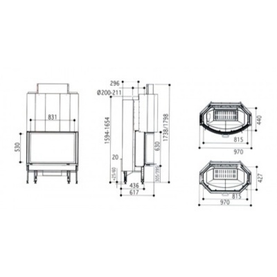 Каминная топка SUPRA Diademe 531 B N Каминная топка SUPRA Diademe 531 B N