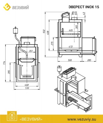 Печь для бани из нерж. стали Эверест INOX 15 (210) Ковка Печь для бани из нерж. стали Эверест INOX 15 (210) Ковка