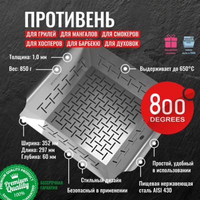 Противень-корзина квадратный 800 Degrees Square Grill Basket
