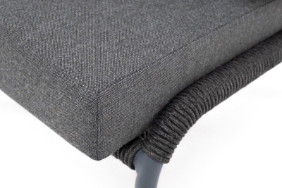 Лаунж-зона 4SIS Милан 5-местная из роупа, каркас алюминиевый серый, роуп темно-серый