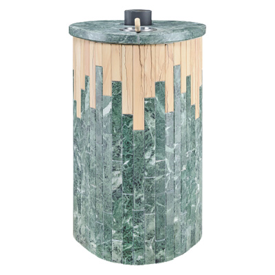 Дровяная печь Ферингер Макси ПФ в облицовке Змеевик+"Окаменевшее дерево", до 38 м³ Дровяная печь Ферингер Макси ПФ в облицовке Змеевик+"Окаменевшее дерево", до 38 м³