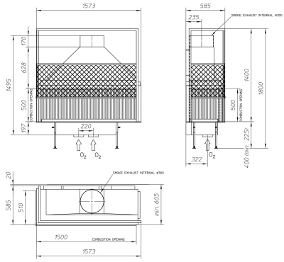Топка Metalfire Universal MF 1500-50 W 2S L