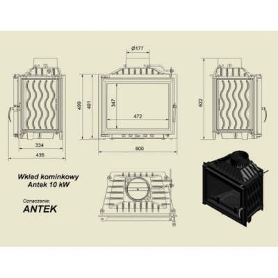 Каминная топка Kratki Antek 150 Каминная топка Kratki Antek 150