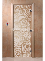 Дверь для саун DoorWood "Хохлома прозрачная"