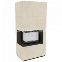 Каминокомплект FLOKI в облицовке FOKOS SALE, угловое стекло слева