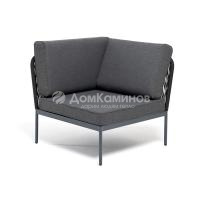 Угловой модуль 4SIS Канны из роупа; каркас темно-серый муар, роуп темно-серый, ткань темно-серая 027