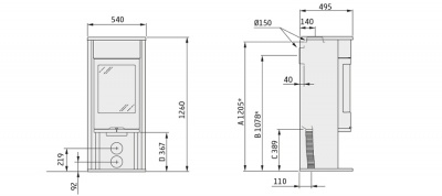 Contura 610G Style Со стеклянной дверцой Contura 610G Style Со стеклянной дверцой