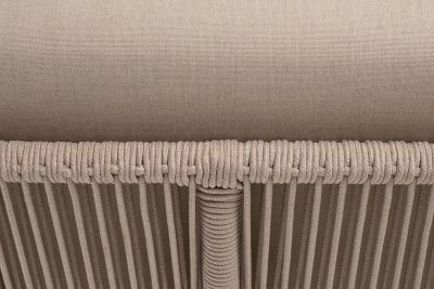 Угловой модуль 4SIS Канны из роупа, каркас алюминий белый муар, роуп бежевый круглый, ткань бежевая 035 Угловой модуль 4SIS Канны из роупа, каркас алюминий белый муар, роуп бежевый круглый, ткань бежевая 035