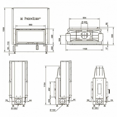 Каминная топка Hoxter HAKA 89/45Th Каминная топка Hoxter HAKA 89/45Th