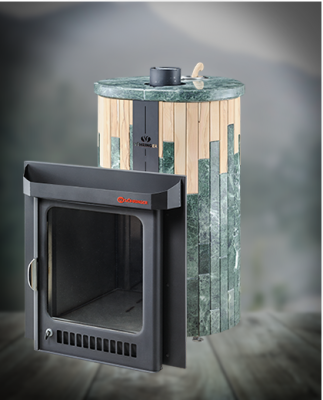 Дровяная печь Ферингер Оптима ПФ, Змеевик и мрамор Окаменевшее дерево, до 28 м³ Дровяная печь Ферингер Оптима ПФ, Змеевик и мрамор Окаменевшее дерево, до 28 м³