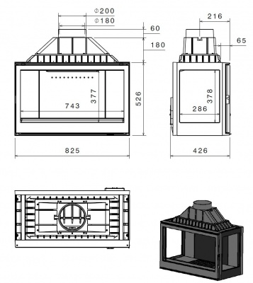 Каминная топка Liseo L9 DF