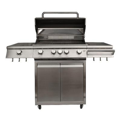 Газовый гриль B-Fire Kutuzov Premium 4 (2 столика + тележка 70 см.), нерж. сталь Газовый гриль B-Fire Kutuzov Premium 4 (2 столика + тележка 70 см.), нерж. сталь